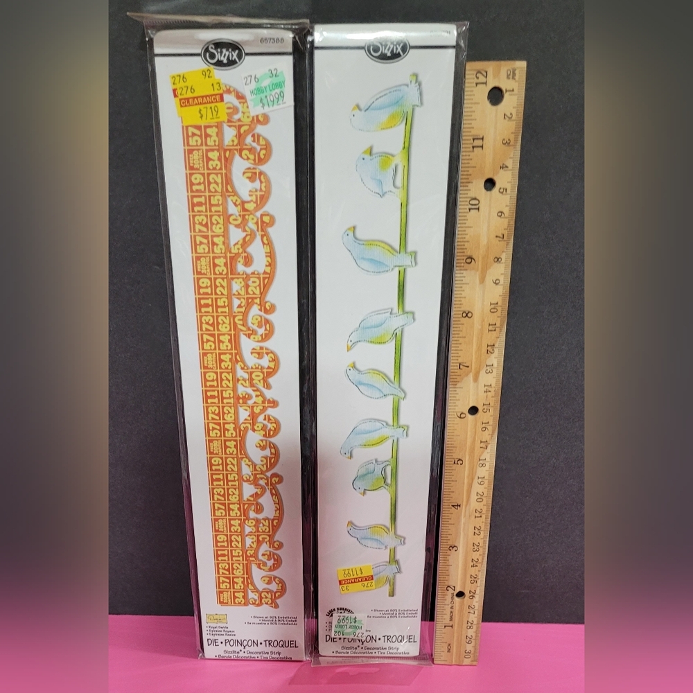 Sizzix Sizzlits Border Dies. Set Of 2.  Birds On A Wire & Royal Swirls (0551)